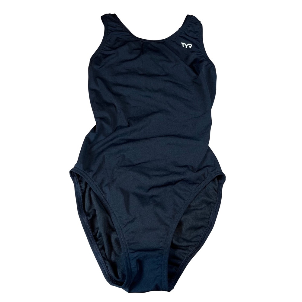 TYR Durafast Elite Maxfit One Piece Swimsuit Black Women Size 30 S MDUR7A